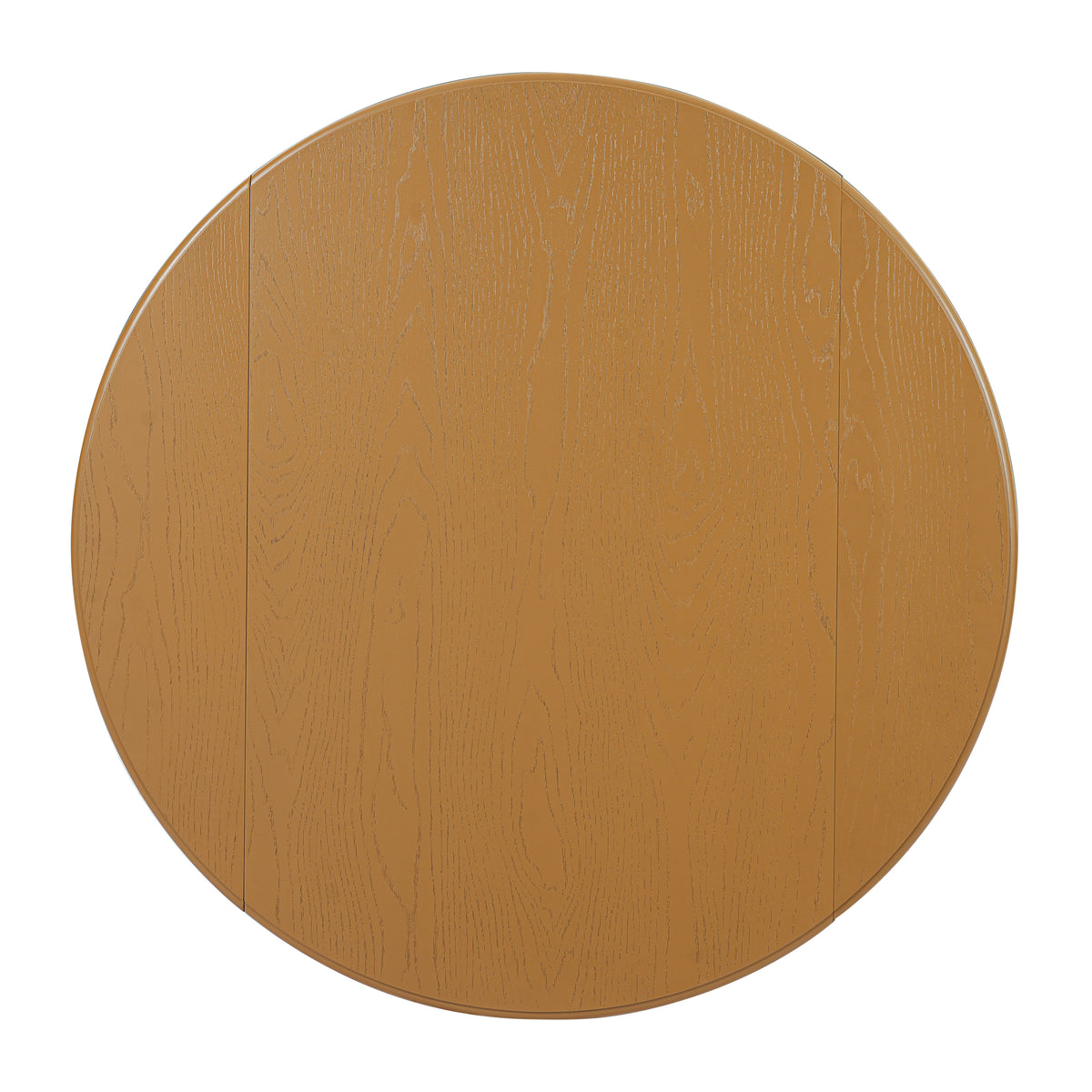 Extendable round dining table by Anthony & Home, made of solid wood with a sleek, modern design for versatile dining spaces.