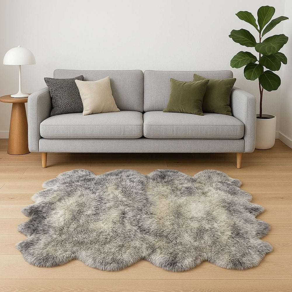 Gradient Gray Animal Print Area Rug