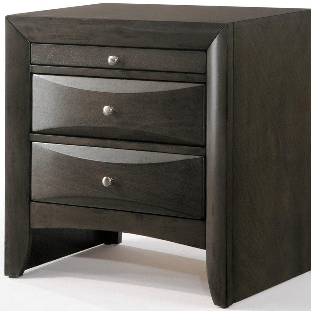 25" Solid Wood Two Drawer Nightstand