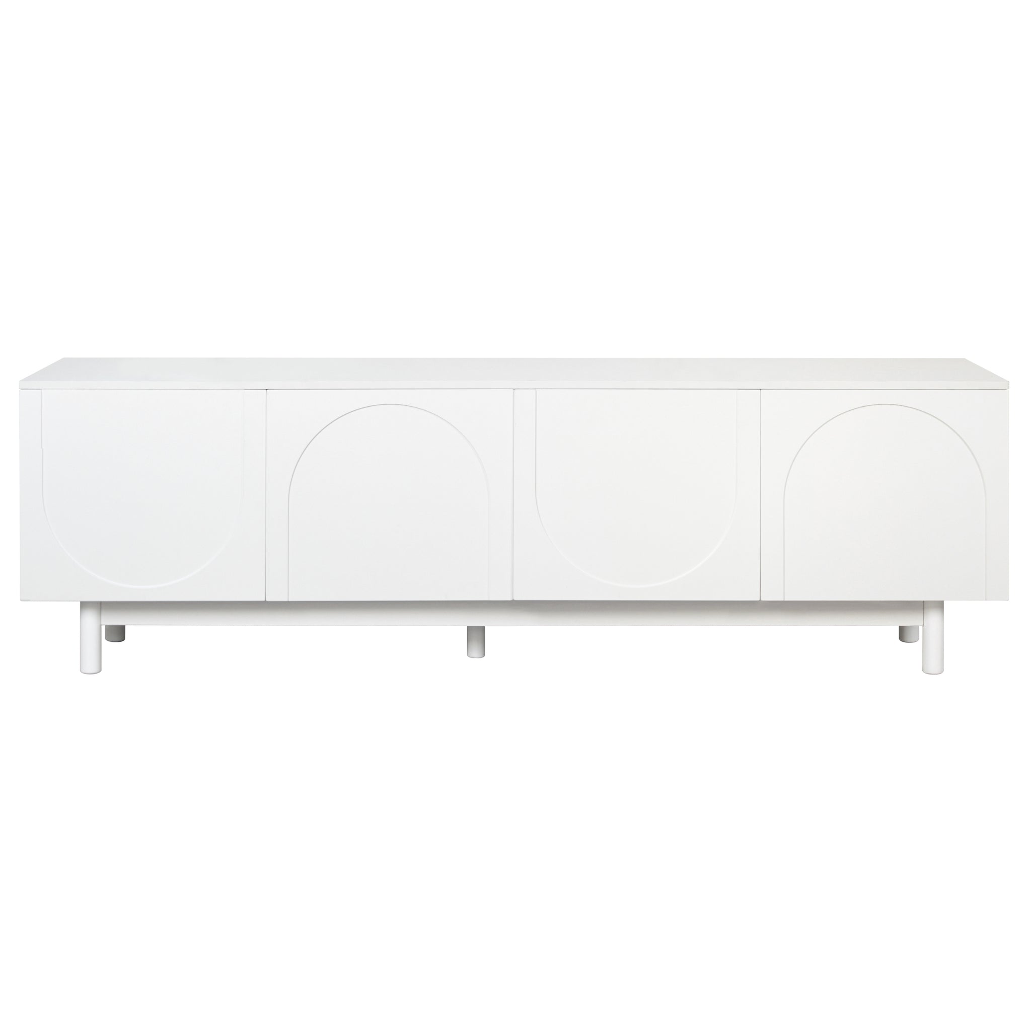 Anthony & Home Studio Graceful TV stand with arch cabinets and solid wood legs, modern and stylish living room furniture.