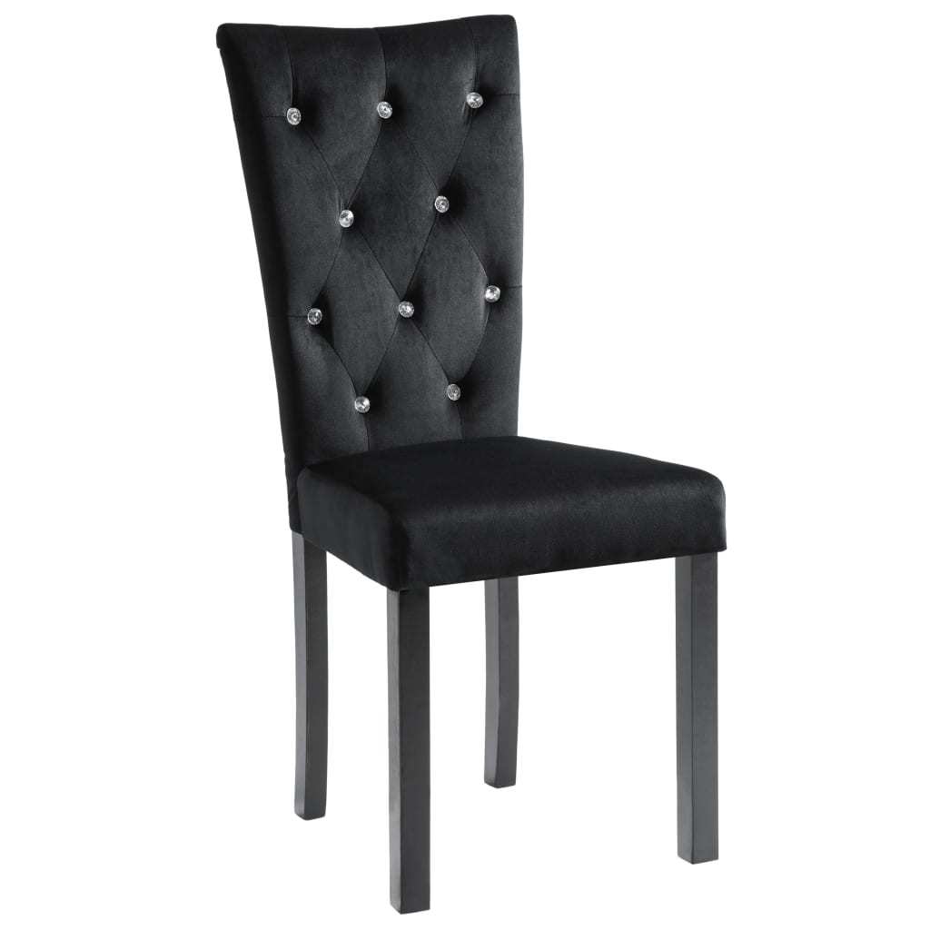 Black Velvet Dining Chairs Set Of 2 For Modern Homes