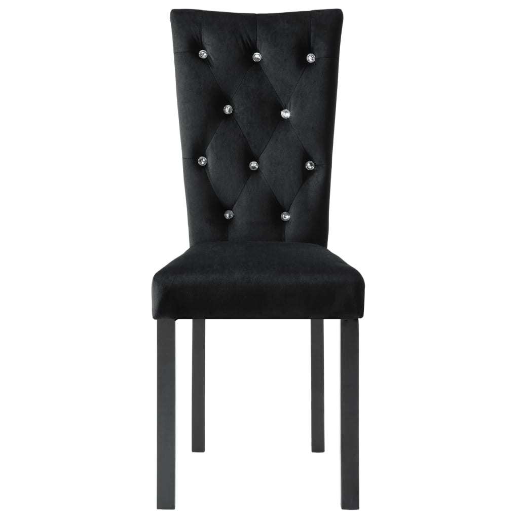 Black Velvet Dining Chairs Set Of 2 For Modern Homes