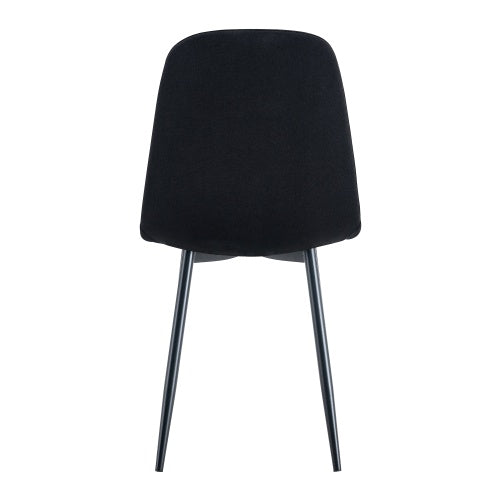 Luxury Black Linen Cotton Dining Chair Set Of 4 High Back