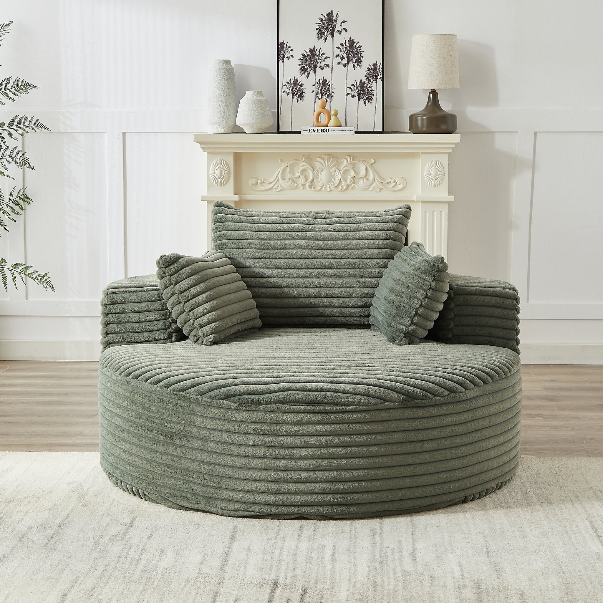 Anthony & Home corduroy sleeper sofa from Studio Collection, 55-inch length, plush cushions, no assembly required, premium build.