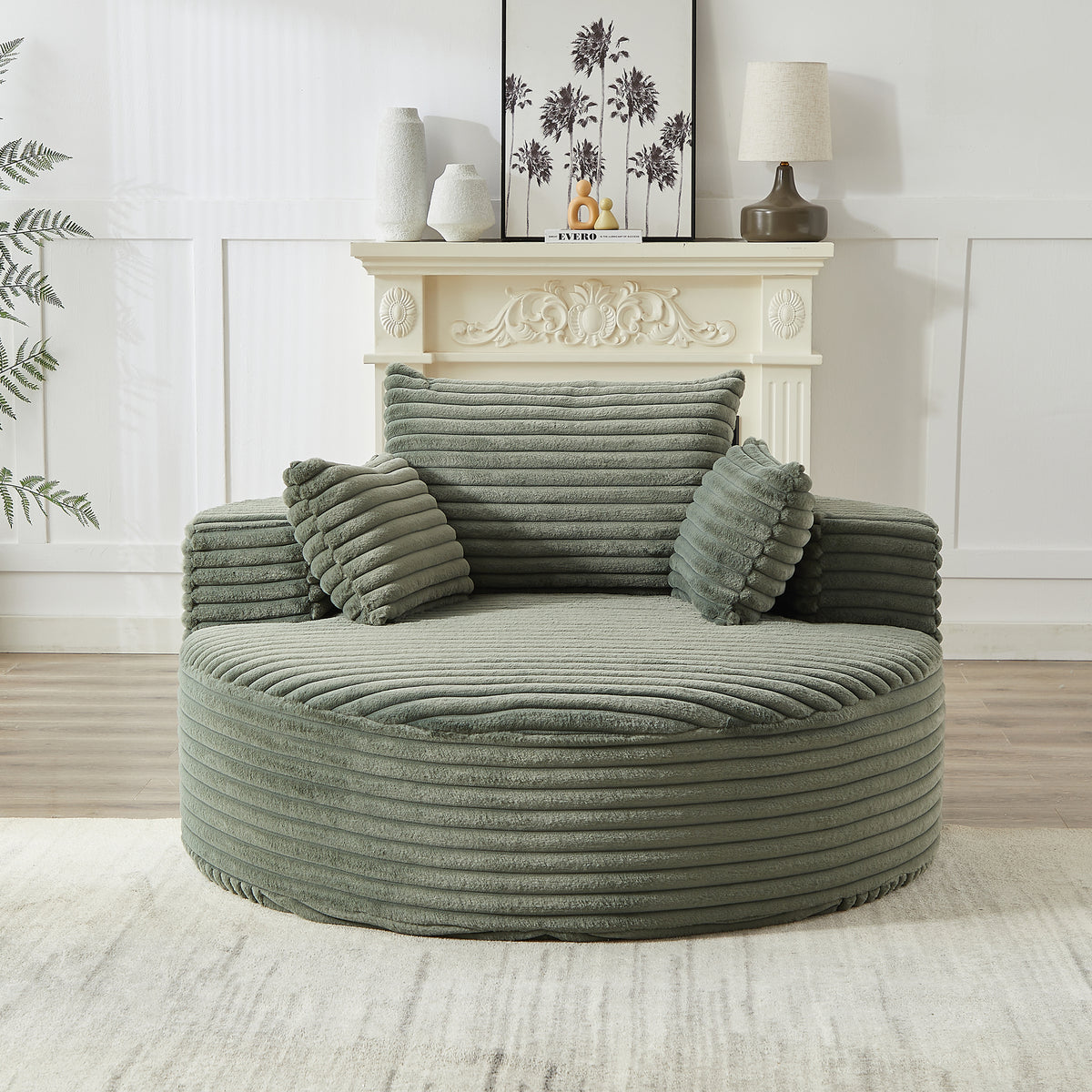 Anthony & Home corduroy sleeper sofa from Studio Collection, 55-inch length, plush cushions, no assembly required, premium build.