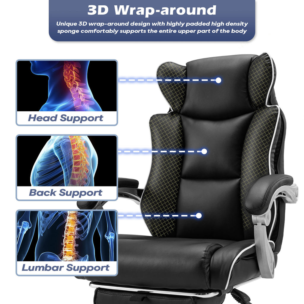 Tall Office Desk Chair With Foot Rest 300 Lb Capacity