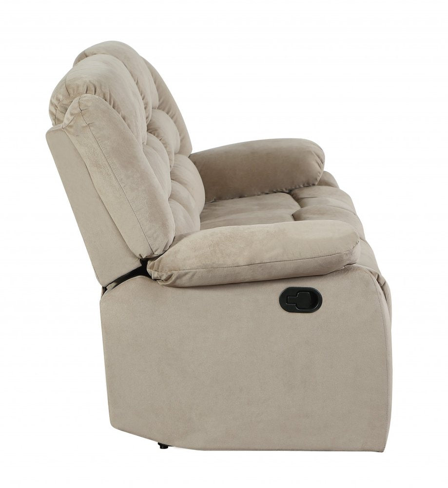 Two Piece Indoor Beige Microsuede Five Person Seating Set