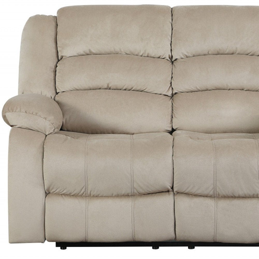 Two Piece Indoor Beige Microsuede Five Person Seating Set - Anthony & Home
