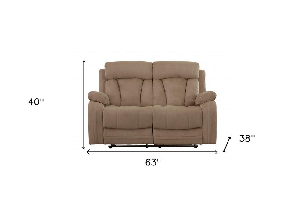 Two Piece Indoor Beige Microsuede Five Person Seating Set - Anthony & Home