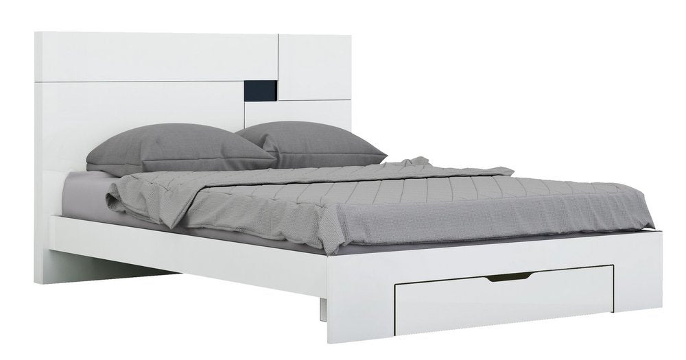 White Solid Wood Queen Bed Frame - Anthony & Home