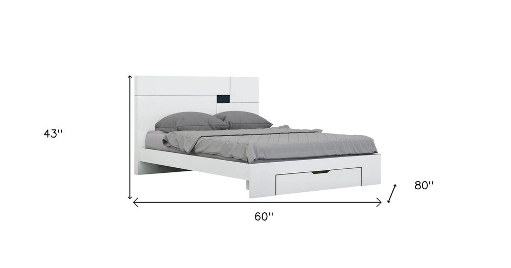 White Solid Wood Queen Bed Frame - Anthony & Home