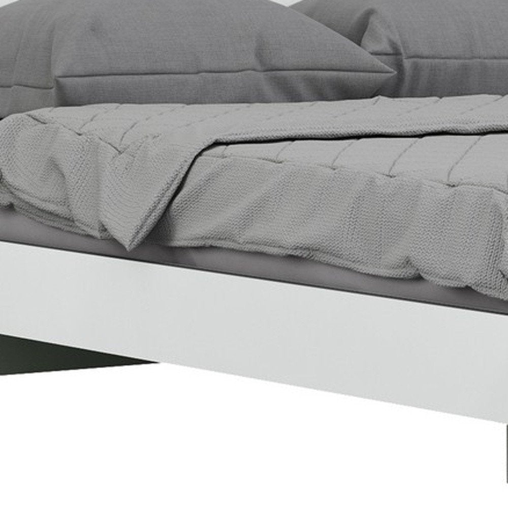 White Solid Wood Queen Bed Frame - Anthony & Home
