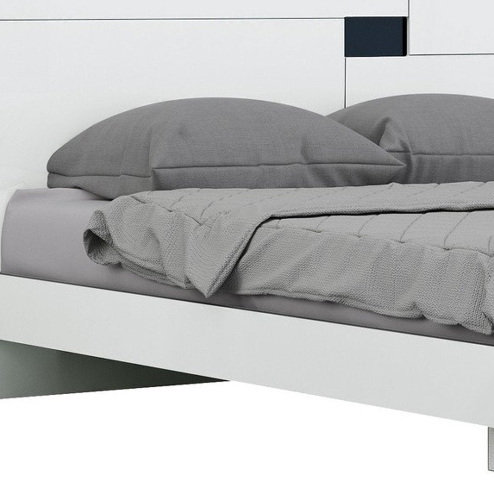 White Solid Wood Queen Bed Frame - Anthony & Home
