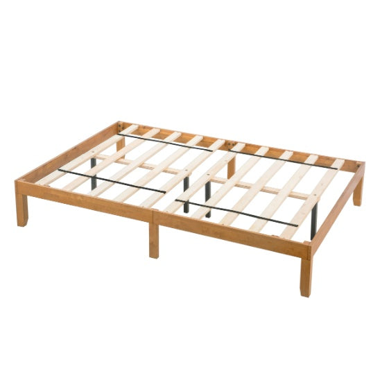 Queen Size Wood Platform Bed Frame No Box Spring Needed