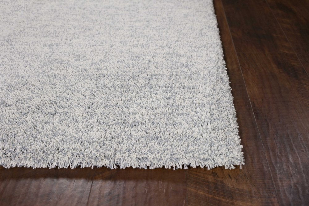 9' X 13' Slate Blue And Ivory Abstract Hand Woven Area Rug