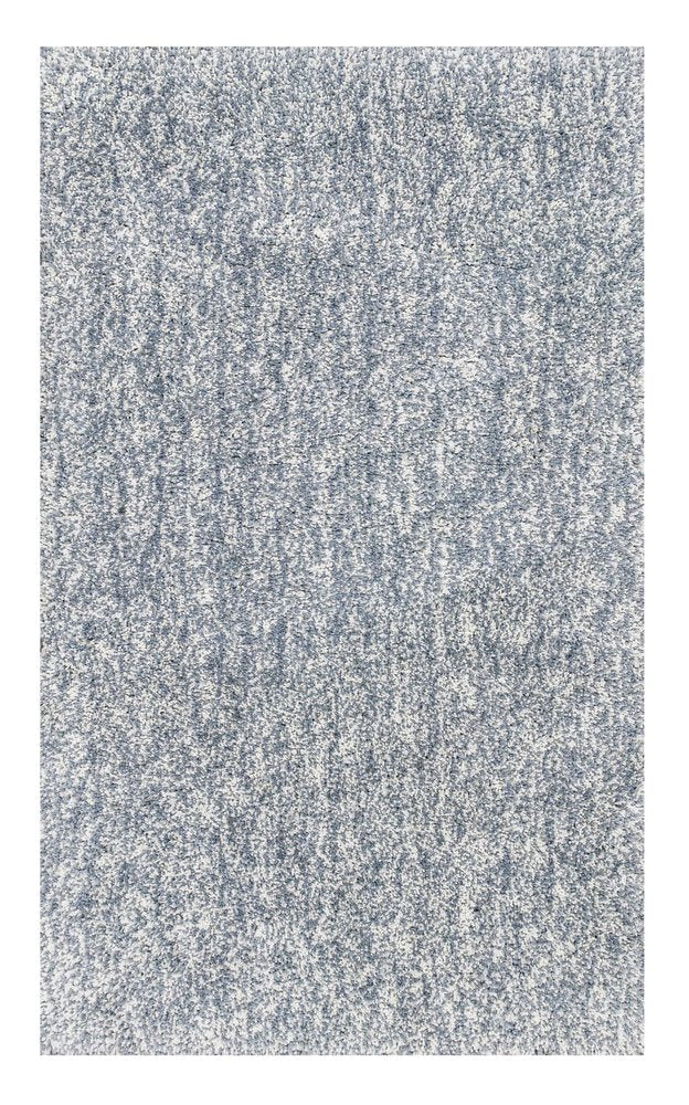9' X 13' Slate Blue And Ivory Abstract Hand Woven Area Rug