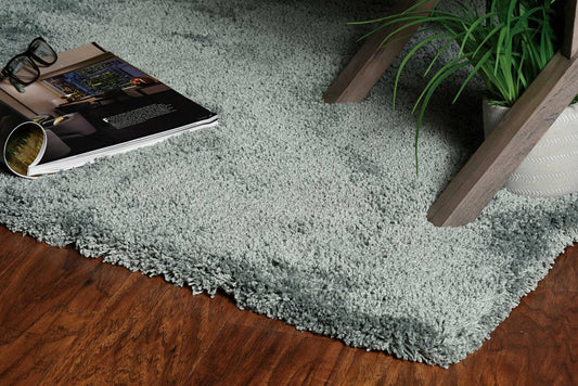 9' X 13' Slate Blue Hand Woven Area Rug