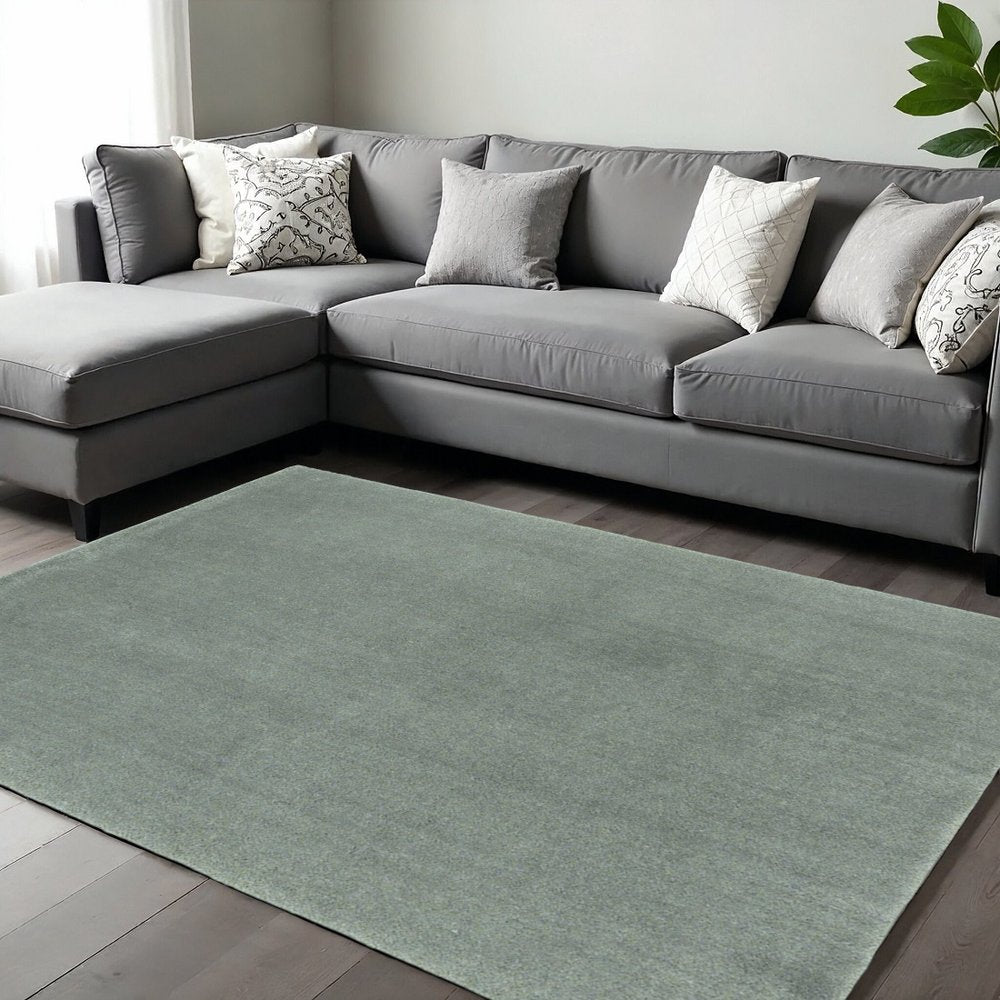 9' X 13' Slate Blue Hand Woven Area Rug