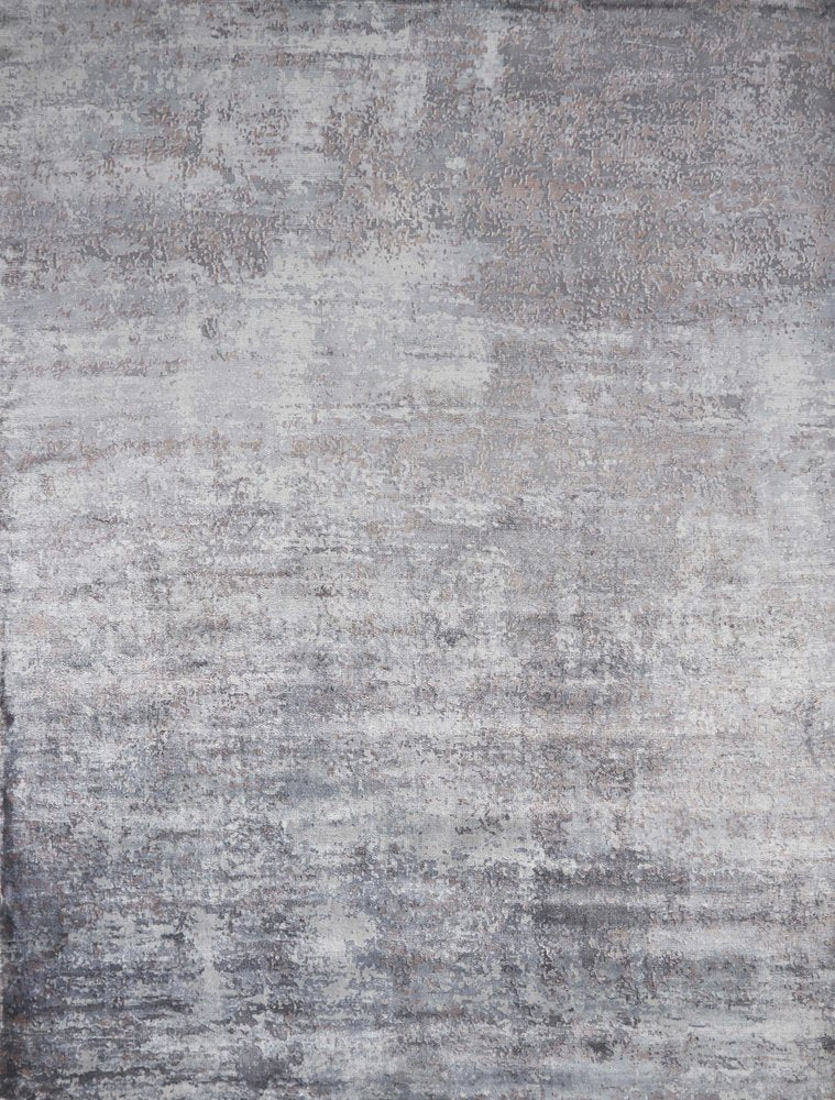 9' X 13' Slate Gray And Dark Gray Abstract Hand Loomed Area Rug