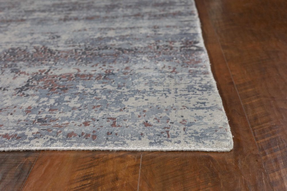 9' X 13' Slate Gray And Dark Gray Abstract Hand Loomed Area Rug
