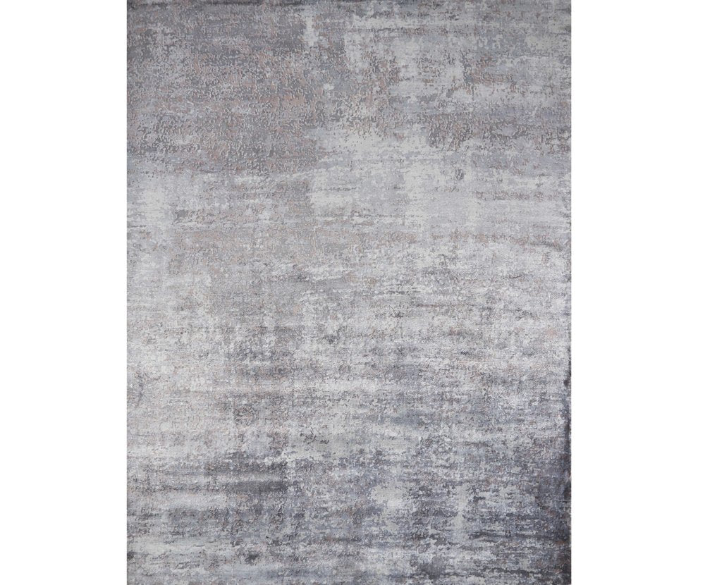 9' X 13' Slate Gray And Dark Gray Abstract Hand Loomed Area Rug