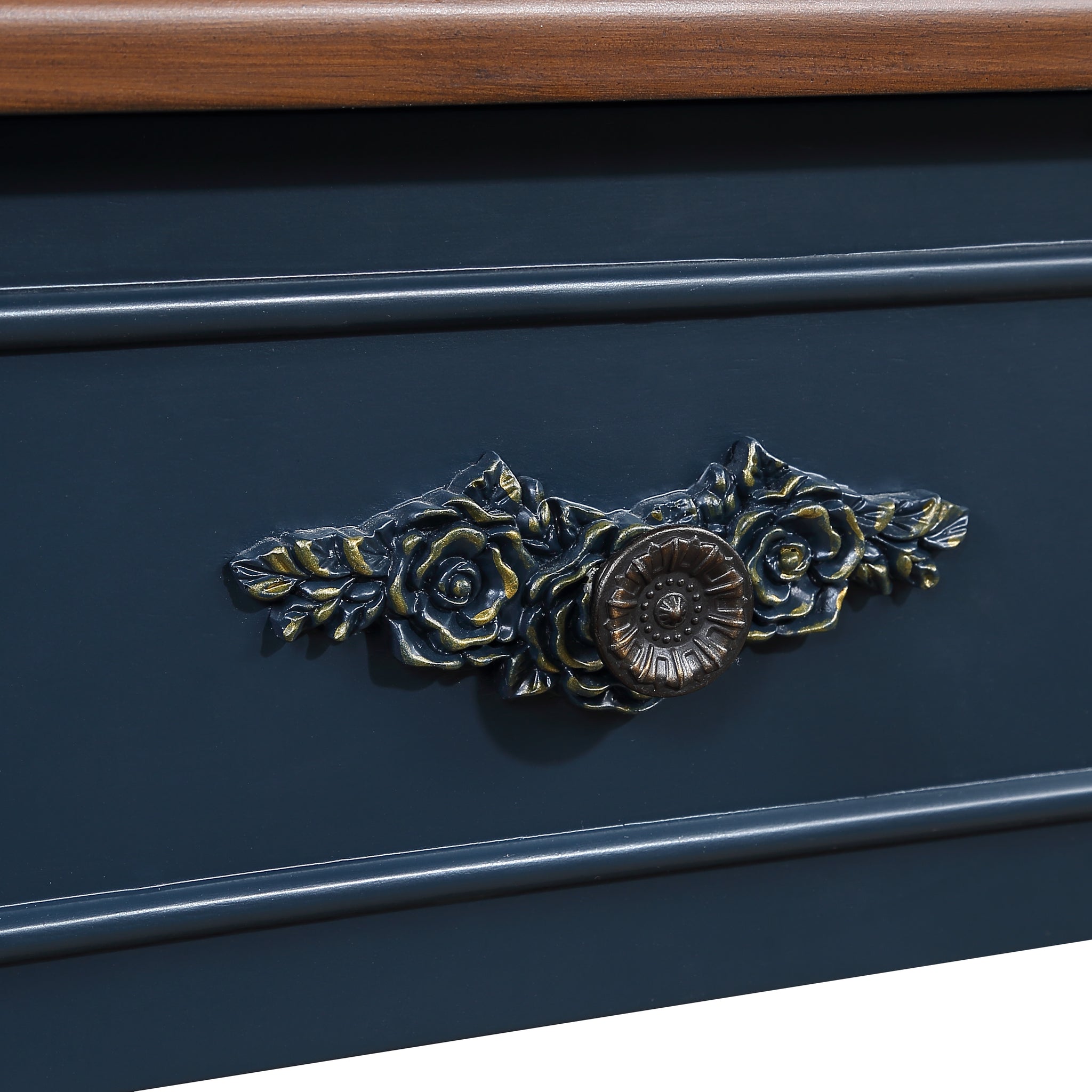 Solid wood half moon console table from Anthony & Home Studio Collection, showcasing smooth finish and elegant design.