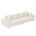Anthony & Home Atelier plush corduroy 4-seat sofa with soft fabric, modern design, and comfortable seating in a cozy living room setting.