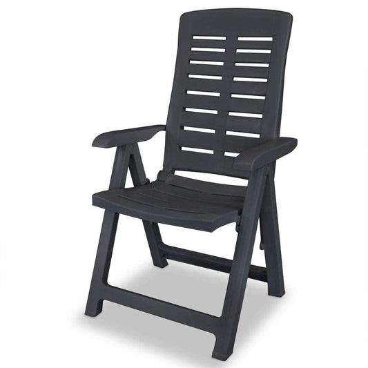 Anthracite Garden Lounge Chairs Set 4 for Outdoor Patio