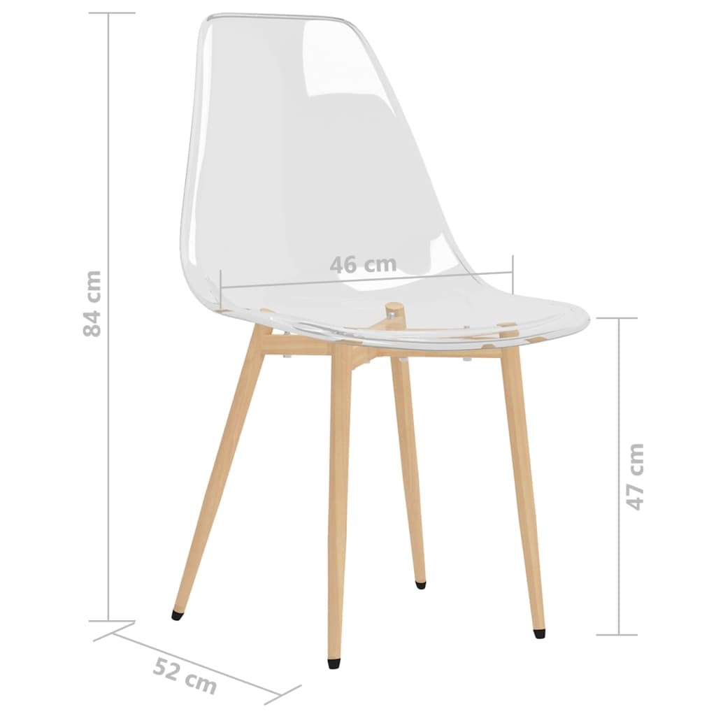 Transparent PET Dining Chairs Set of 4 for Modern Dining