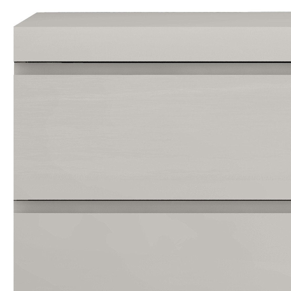 Modern Gray Woodgrain Finish 2 Drawer Nightstand