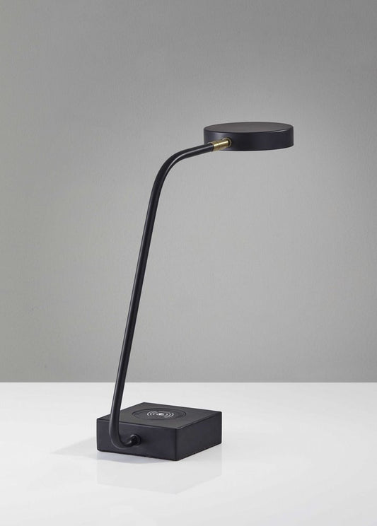 Tech Enhanced Black Metal Disk Led Adjustable Desk Lamp - Anthony & Home