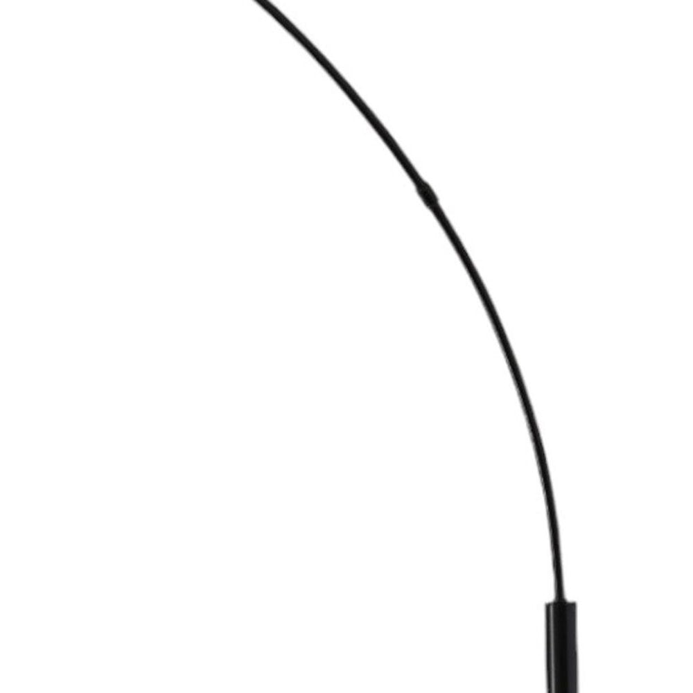 77" Antiqued Bronze Arched Floor Lamp With Groovy Beige Abstract Wicker Globe Shade