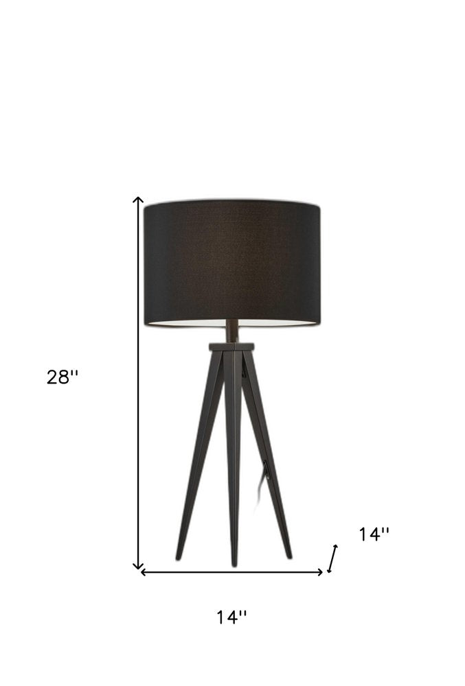 Treble Black Metal Table Lamp