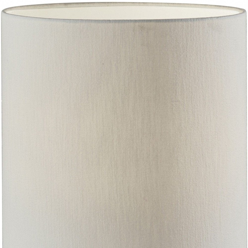 Natural wood circular block table lamp by HomeRoots, featuring a smooth wooden base and a simple, cylindrical lampshade.