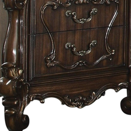 31" Brown Two Drawers Nightstand