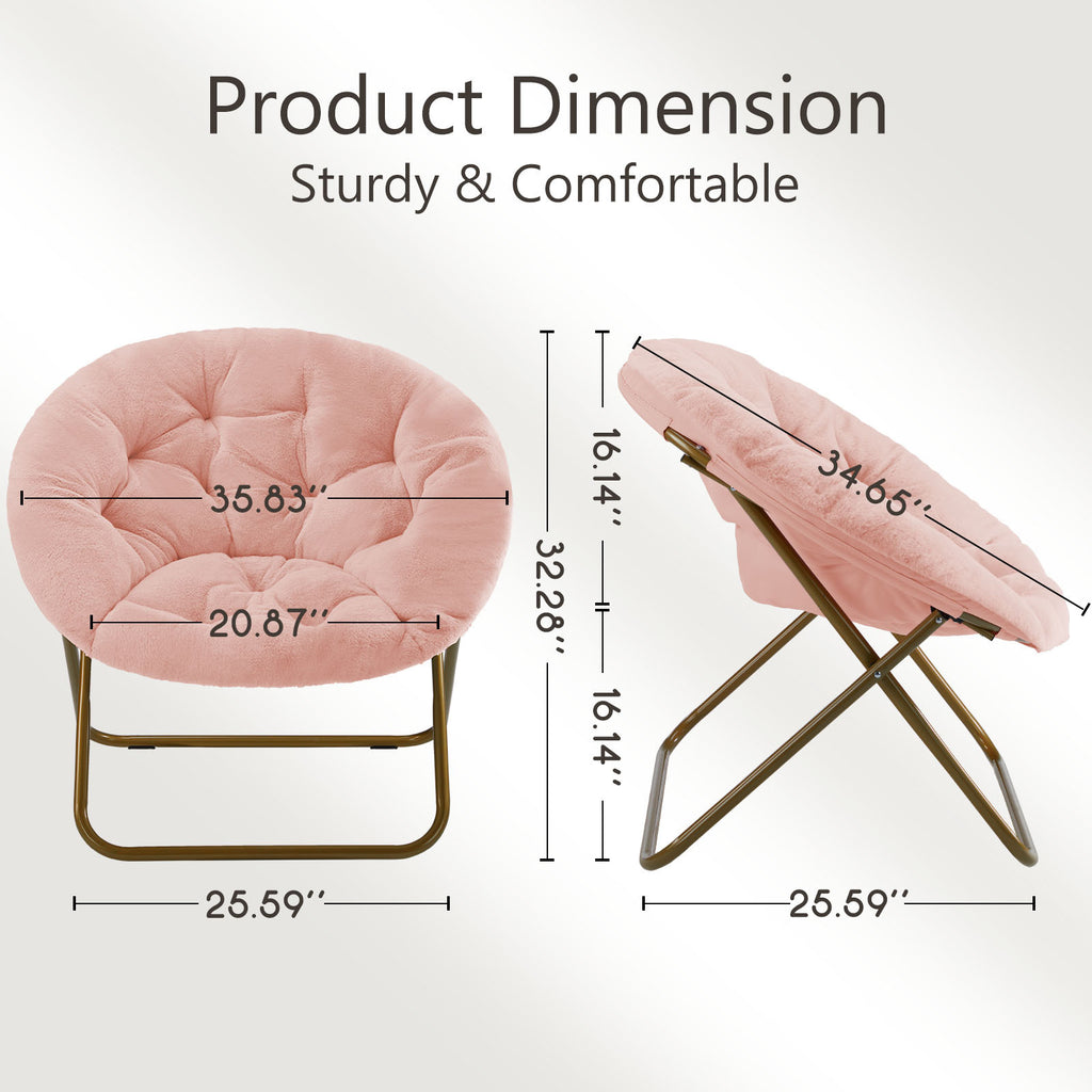 White Faux Fur Disc Chair For Bedroom And Living Room