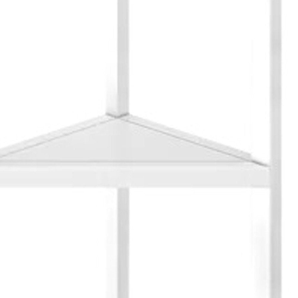 White Solid Wood Corner Bookcase