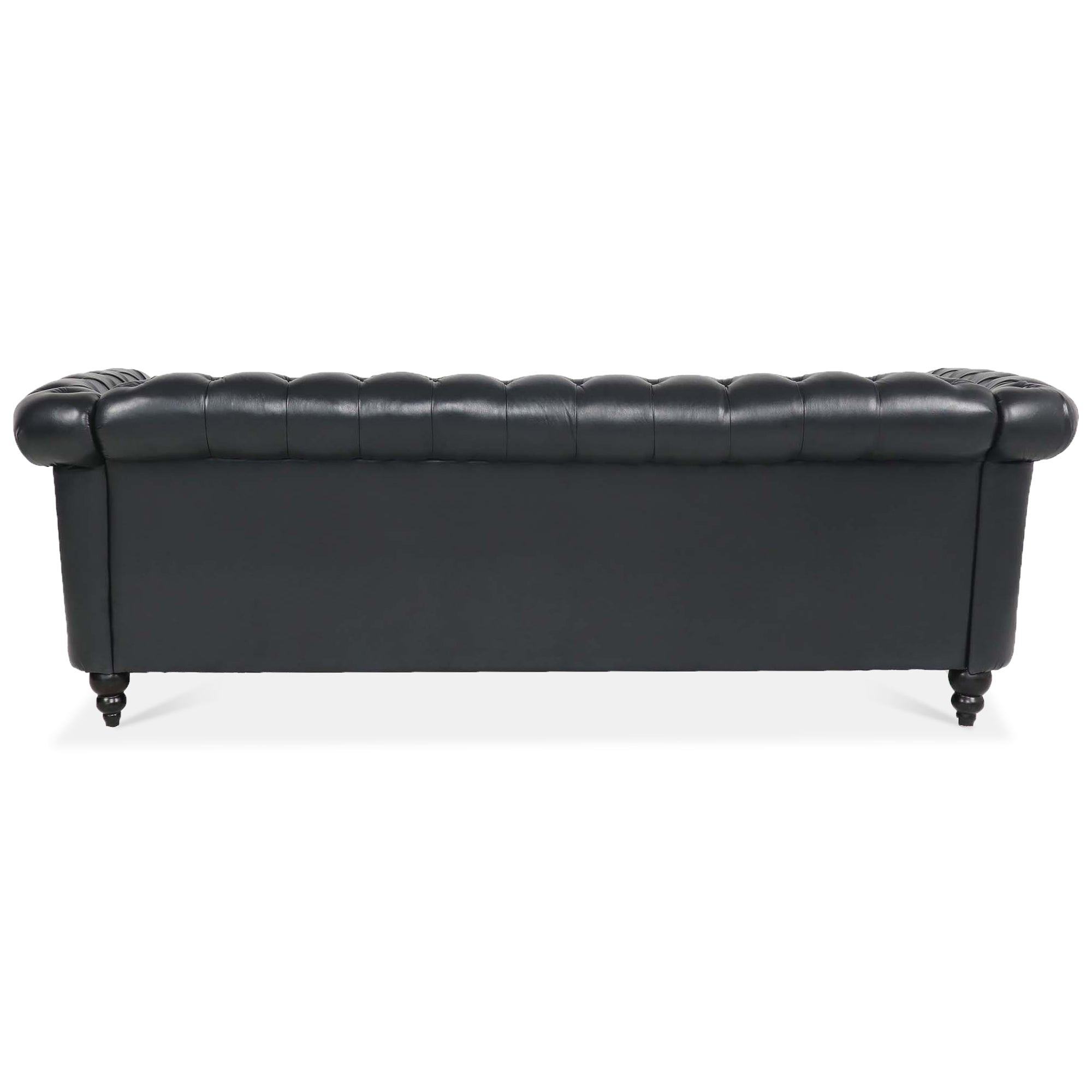 Anthony & Home Chesterfield rolled-arm three-seater sofa with plush upholstery and classic design, shown from a front angle.