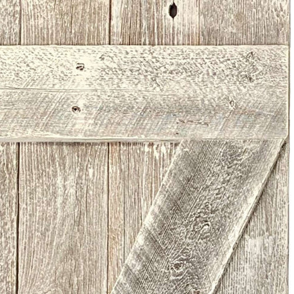 Set of Two Rustic Weathered Grey Wood Window Shutters