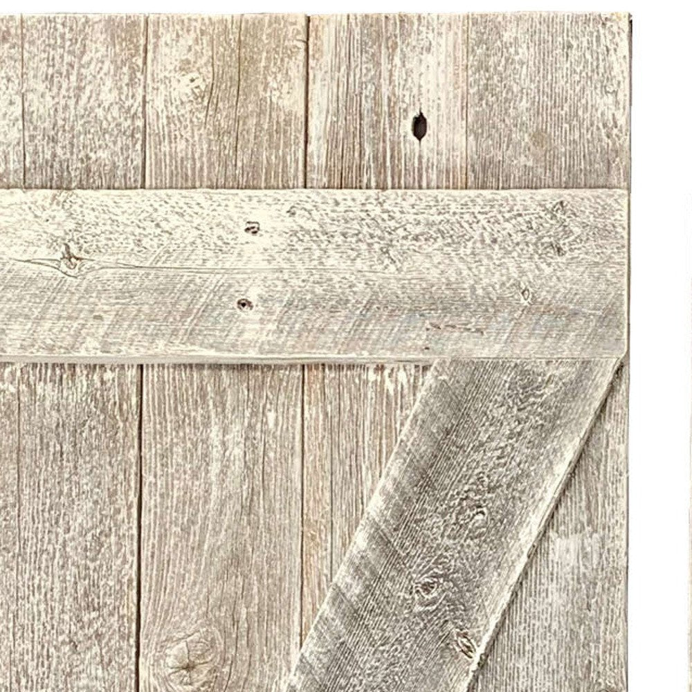 Set of Two Rustic Weathered Grey Wood Window Shutters