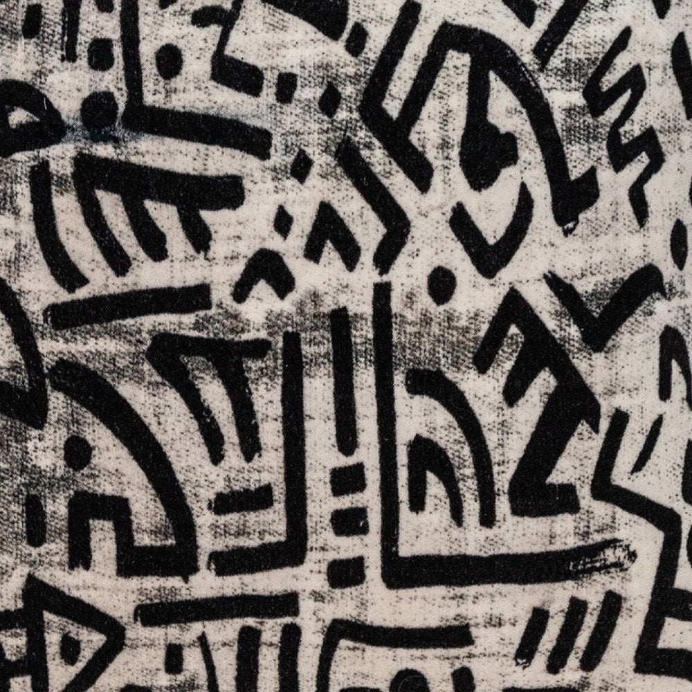 Black And White Abstract Velvet Throw Pillow - Anthony & Home