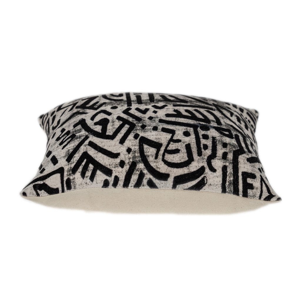 Black And White Abstract Velvet Throw Pillow - Anthony & Home