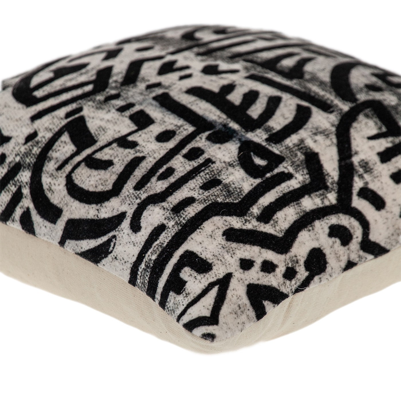 Black And White Abstract Velvet Throw Pillow-4