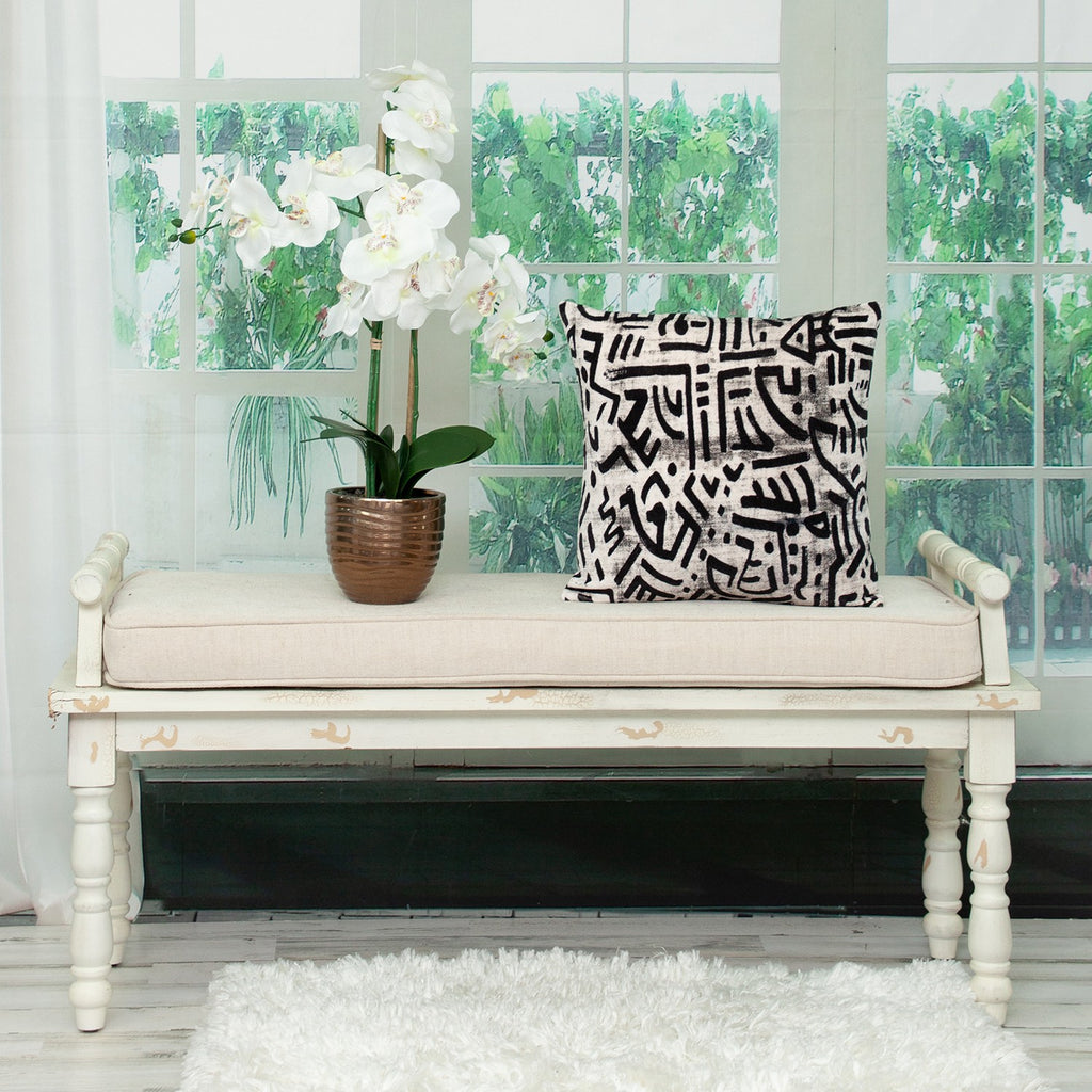 Black And White Abstract Velvet Throw Pillow-8