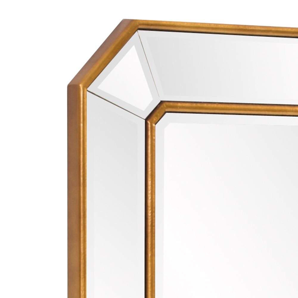 Recatngle Gold Leaf Mirror With Angled Corners Frame - Anthony & Home