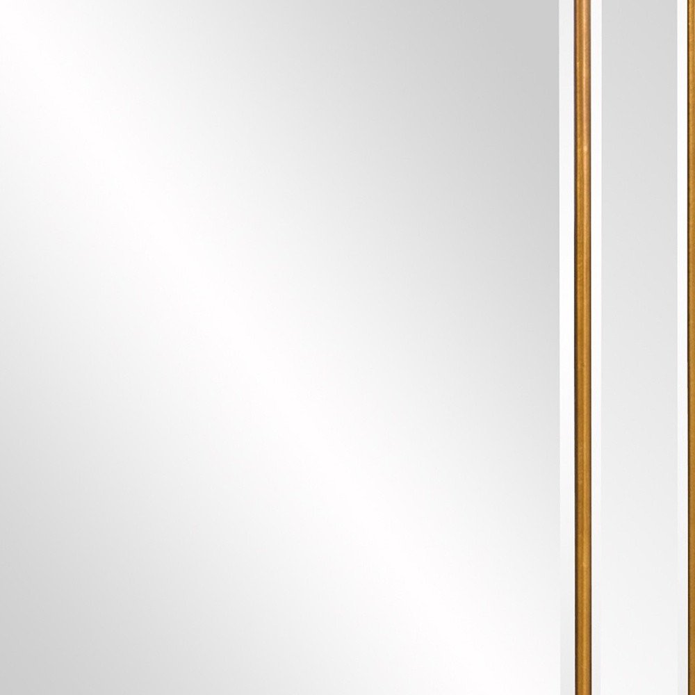 Recatngle Gold Leaf Mirror With Angled Corners Frame - Anthony & Home
