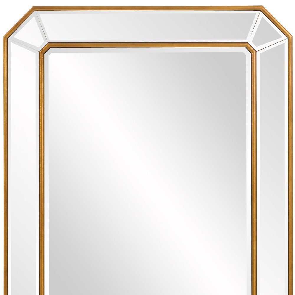 Recatngle Gold Leaf Mirror With Angled Corners Frame - Anthony & Home