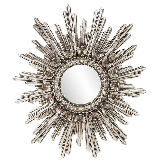 Oval Antiqued Silver Leaf Finish Mirror - Anthony & Home