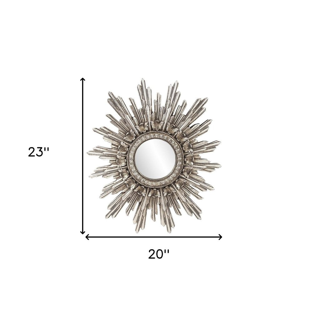 Oval Antiqued Silver Leaf Finish Mirror