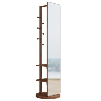 Full Length Mirror Rubber Wood Walnut Frame 65 By 18 Inches